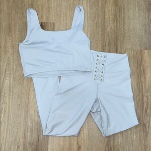 WeWoreWhat Light Gray Activewear Set